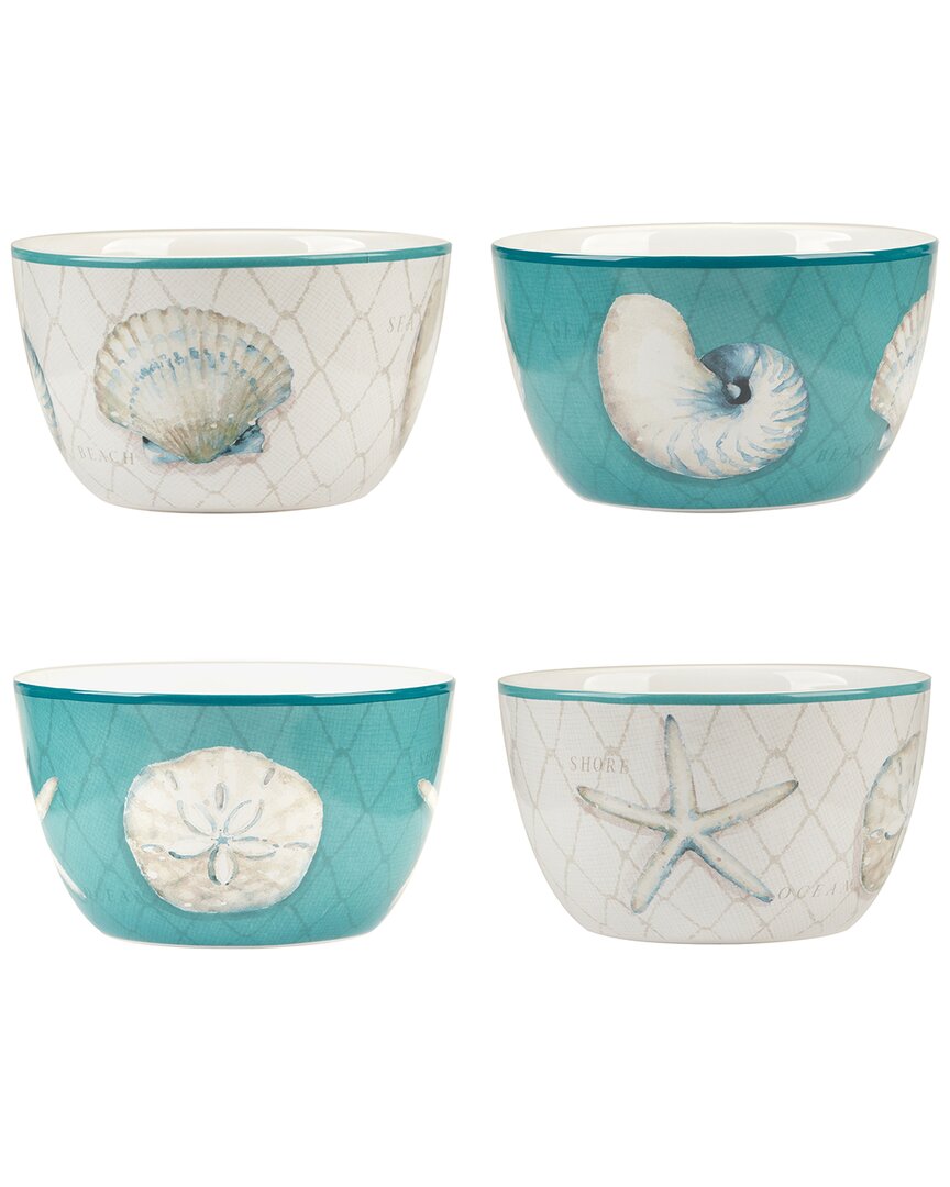 Certified International Ocean View Set Of 4 Ice Cream Bowls