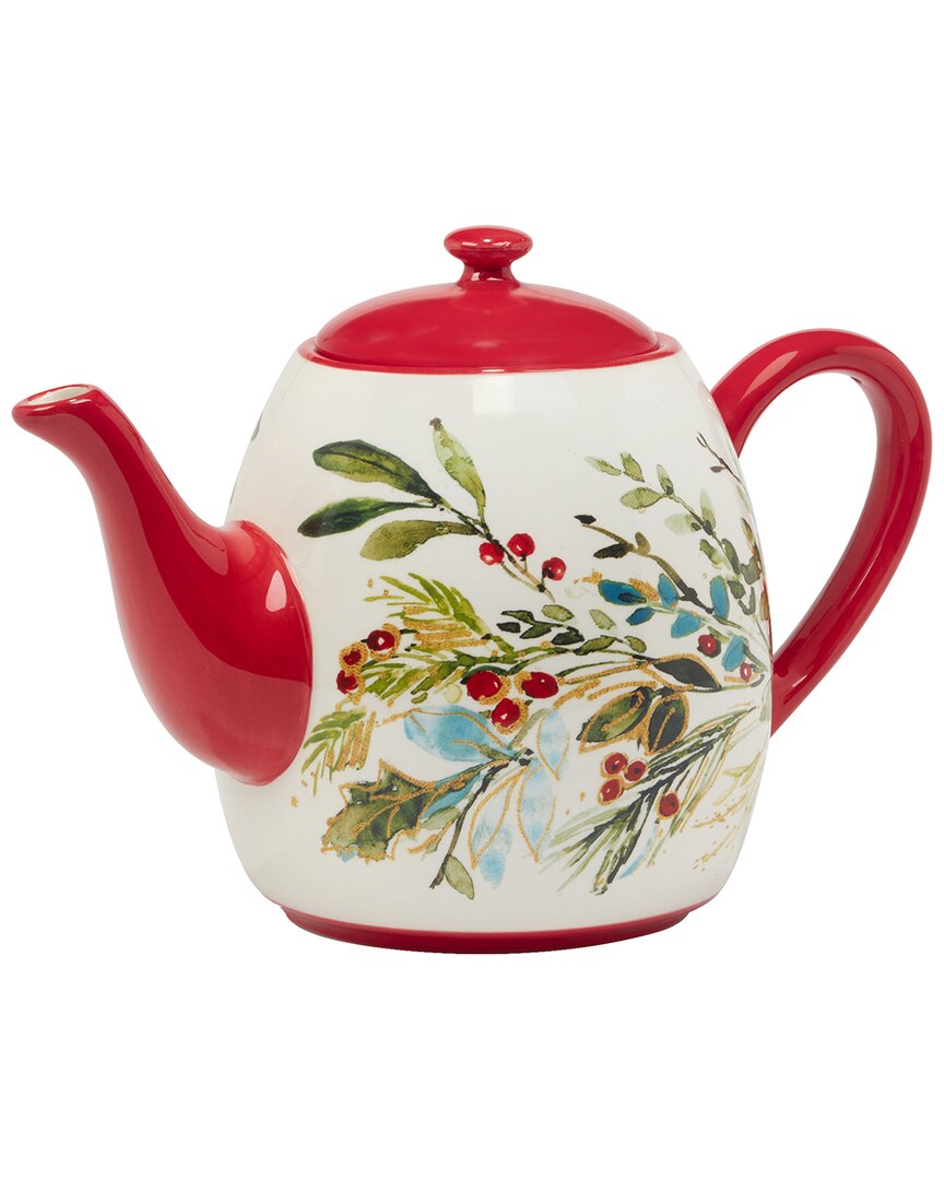 Certified International Christmas Gatherings Teapot