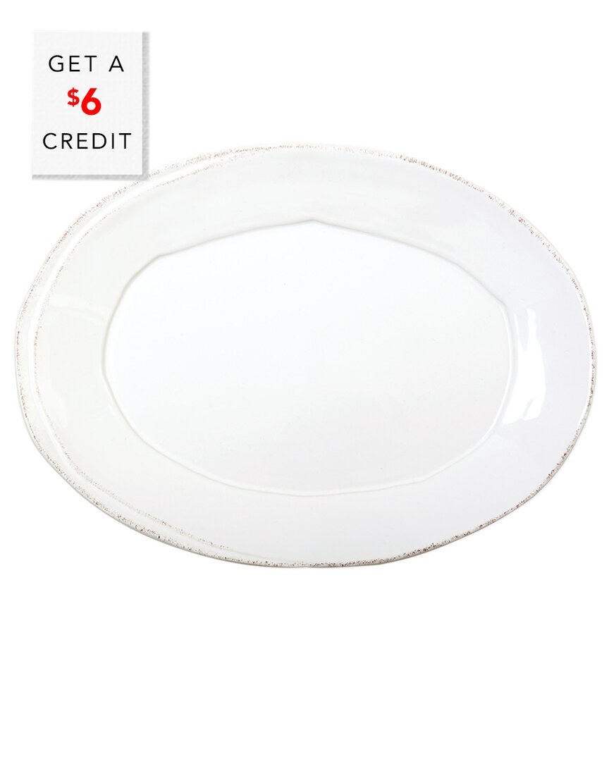 Shop Vietri Lastra Small Oval Platter With $6 Credit In White