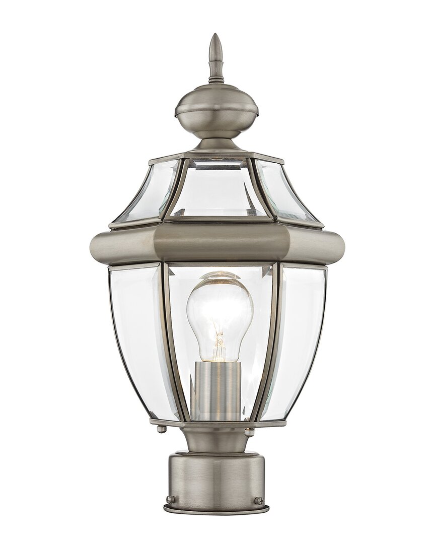 Livex Lighting 1-light Brushed Nickel Outdoor Post Top Lantern