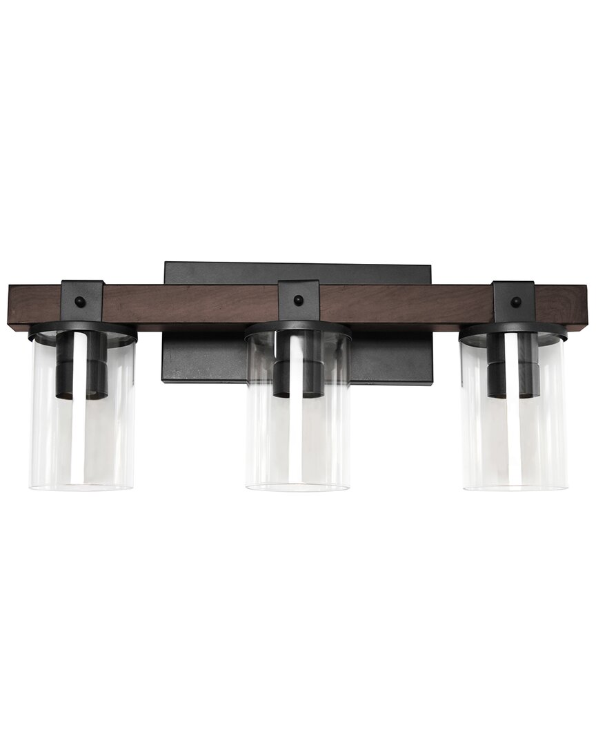 Lalia Home Farmhouse Rustic Wood Style 3 Light Vanity In Brown
