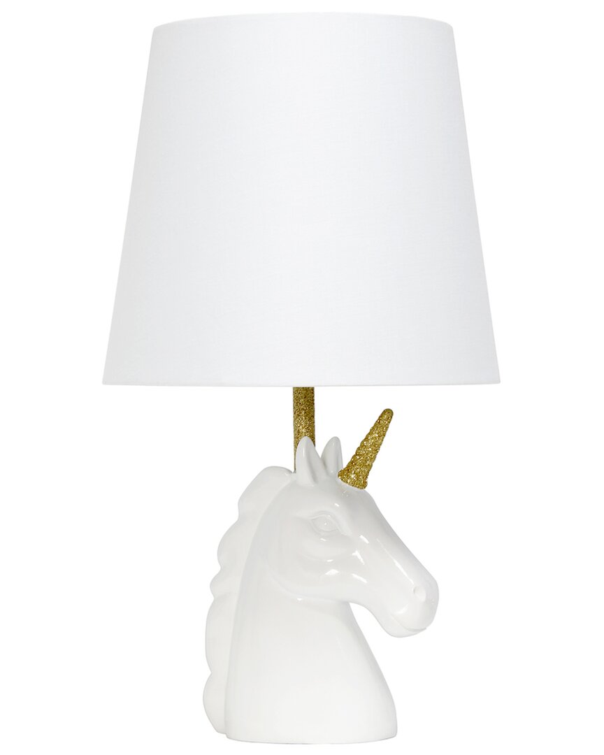 Lalia Home 15.5in Sparkling Glitter Unicorn Table Lamp