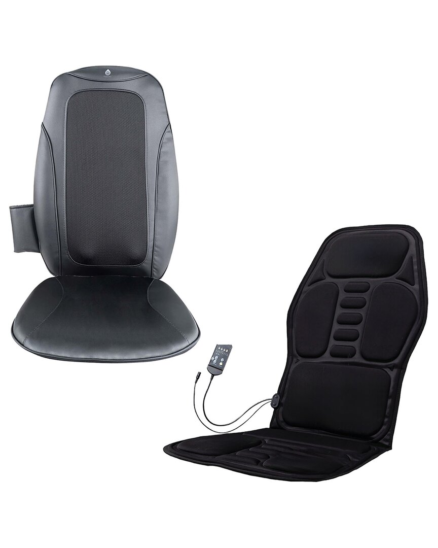 Pursonic Shiatsu Chair Massager With Heat & Vibration, Plus Cushion Mat Bundle In Multi