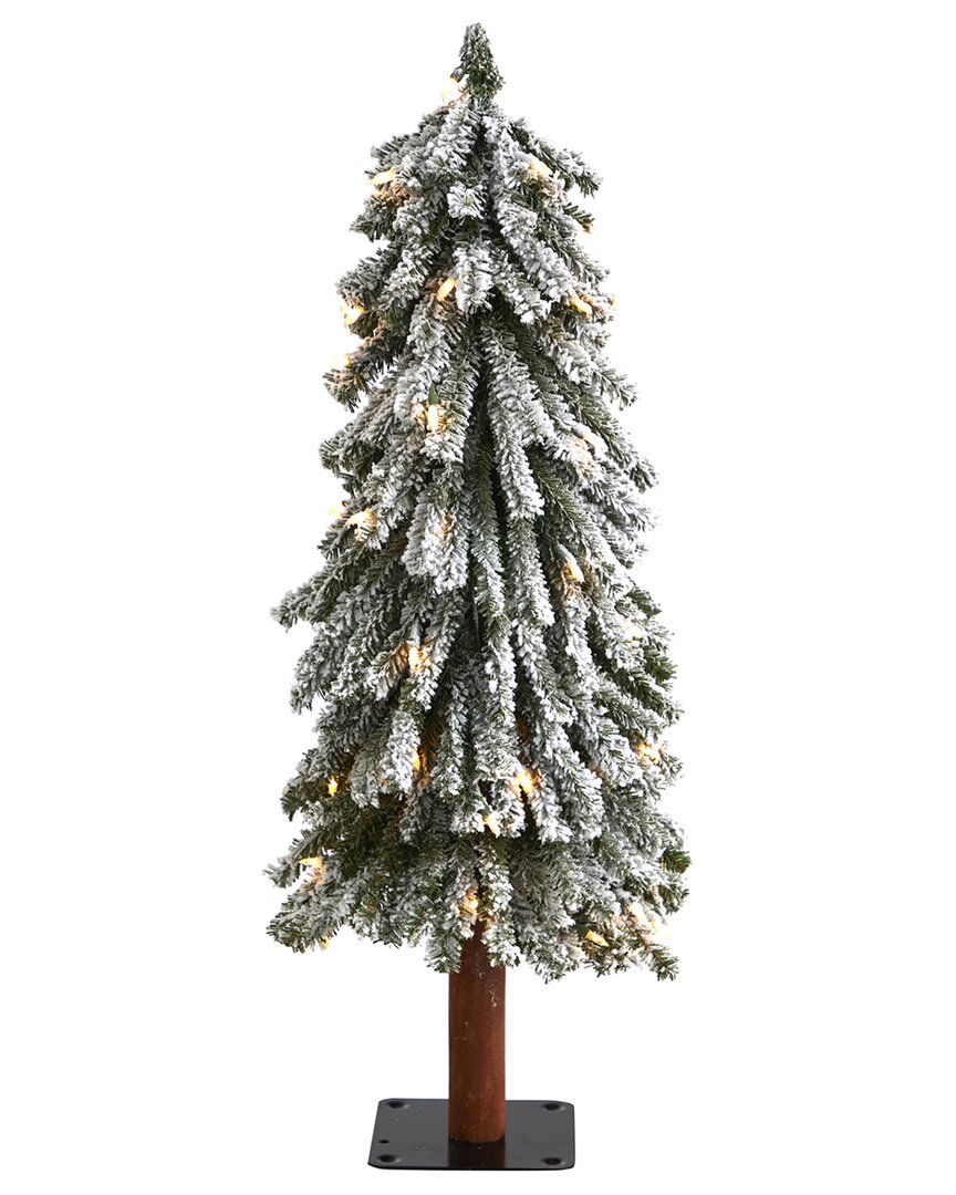 Nearly Natural 3ft. Flocked Grand Alpine Artificial Christmas Tree In White