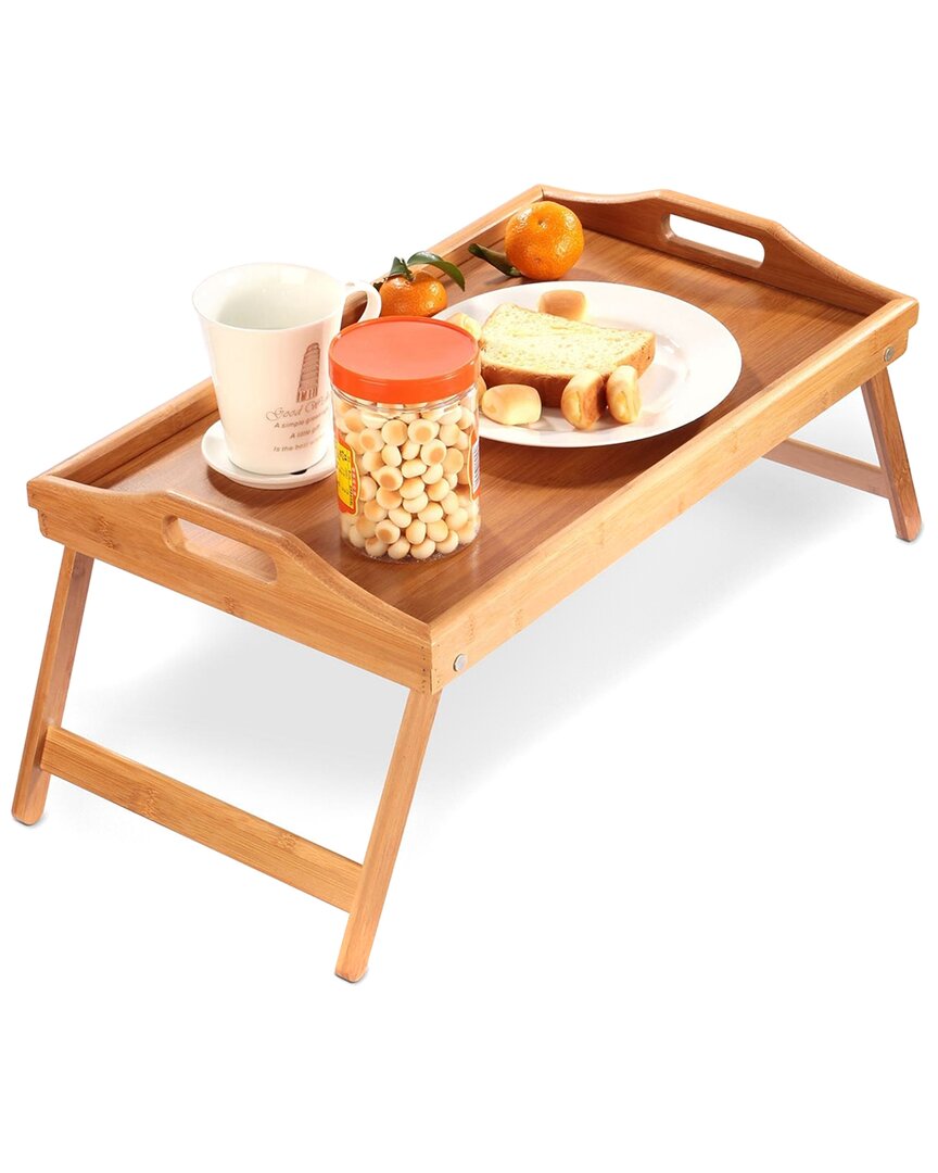 FRESH FAB FINDS FRESH FAB FINDS IMOUNTEK BAMBOO FOLDING BED TRAY TABLE WITH HANDLES