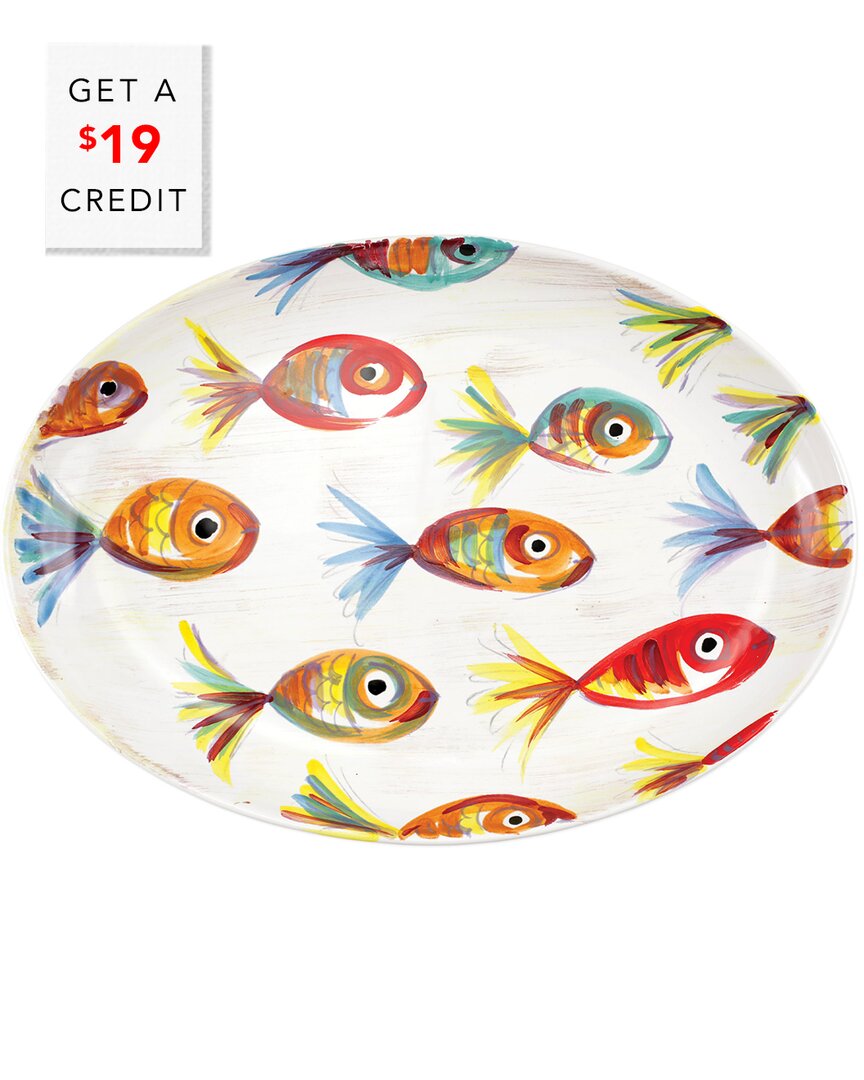 Vietri Pesci Colorati Oval Platter With $19 Credit In Multi