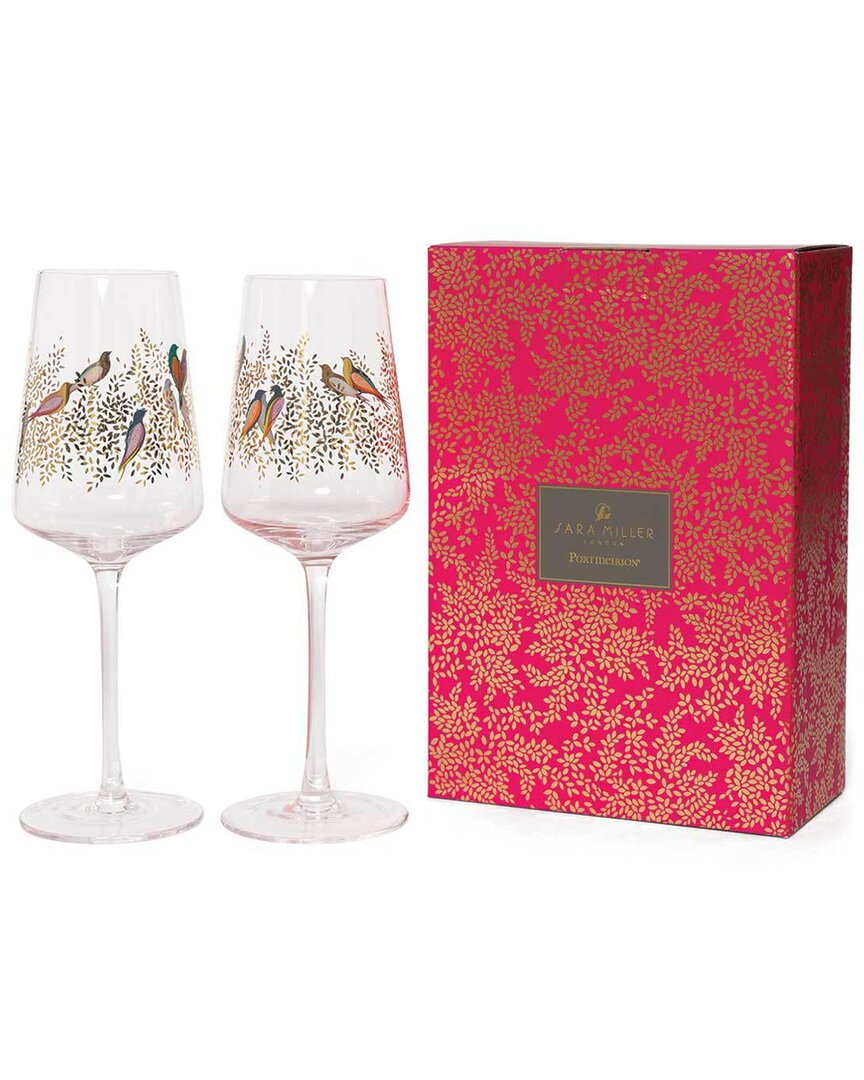 Sara Miller London Set Of 2 Wine Glasses