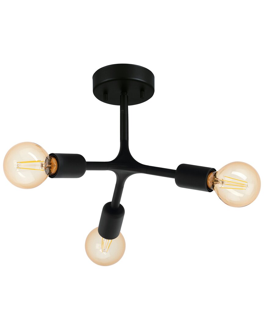 EGLO EGLO BOCADELLA 3 LIGHT OPEN BULB PENDANT OR CEILING LIGHT WITH BLACK FINISH