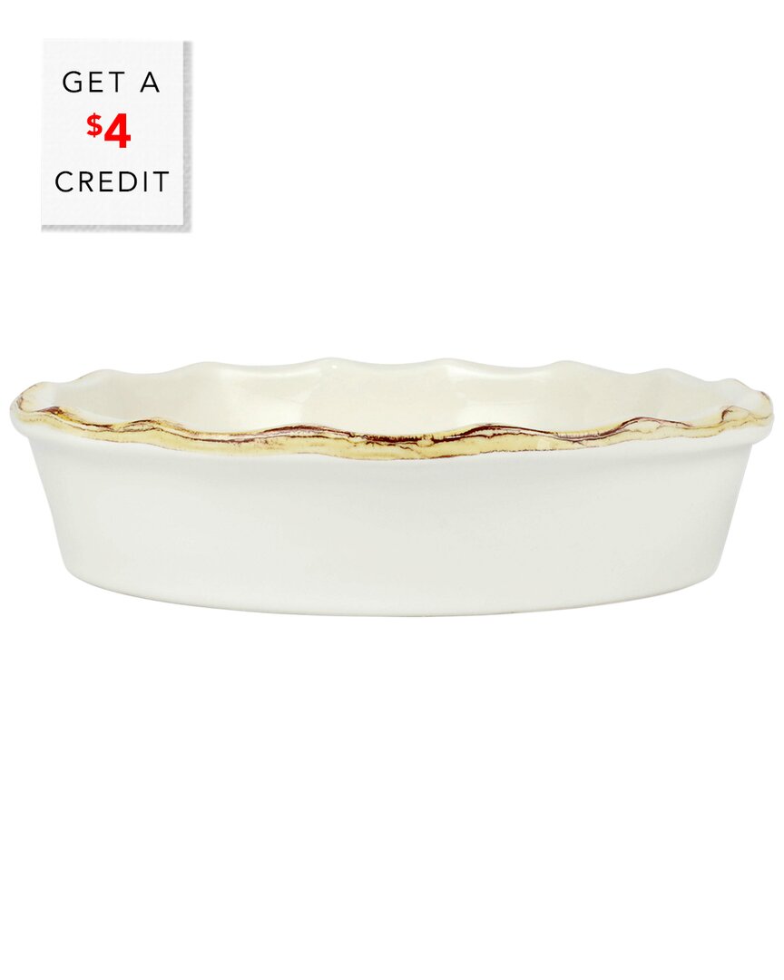 Vietri Italian Bakers Pie Dish With $4 Credit In White