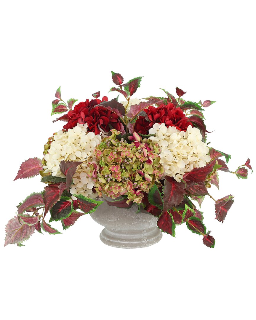 CREATIVE DISPLAYS CREATIVE DISPLAYS RED HYDRANGEA & IVY MODERN FALL ARRANGEMENT 