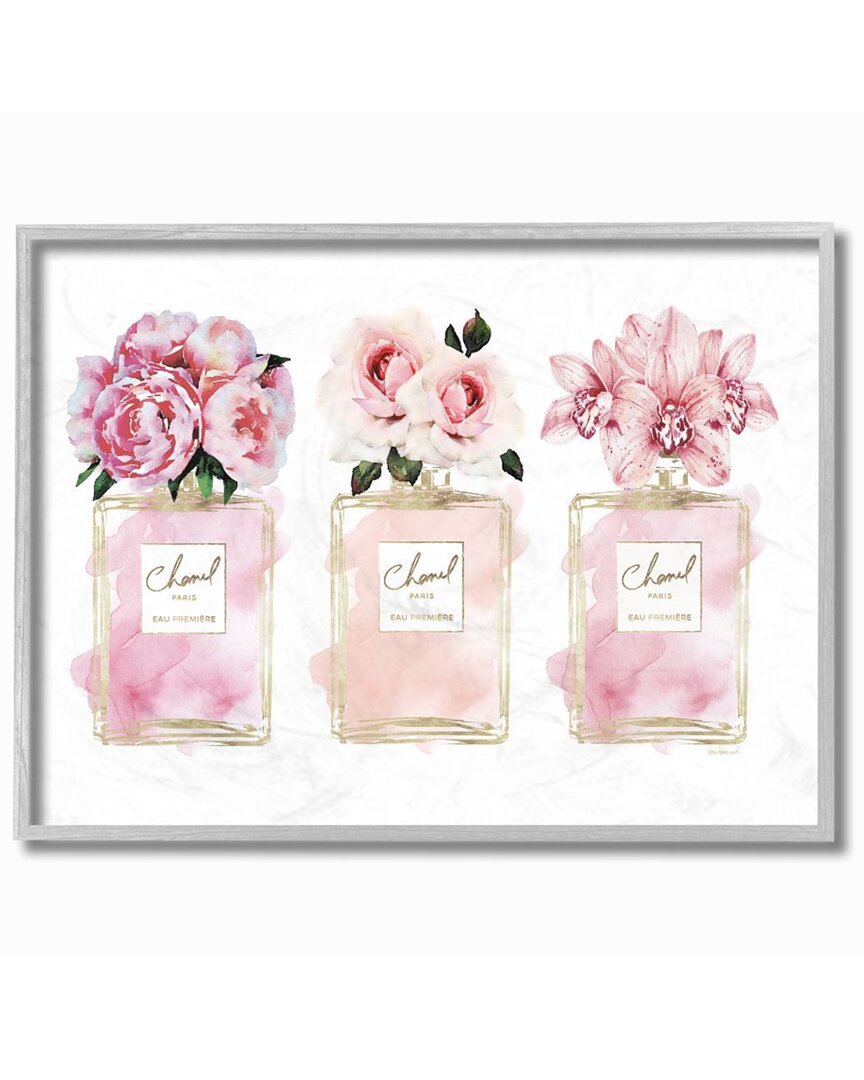 Stupell Pink Flowers And Perfumes Glam Fashion Watercolor Wall Art