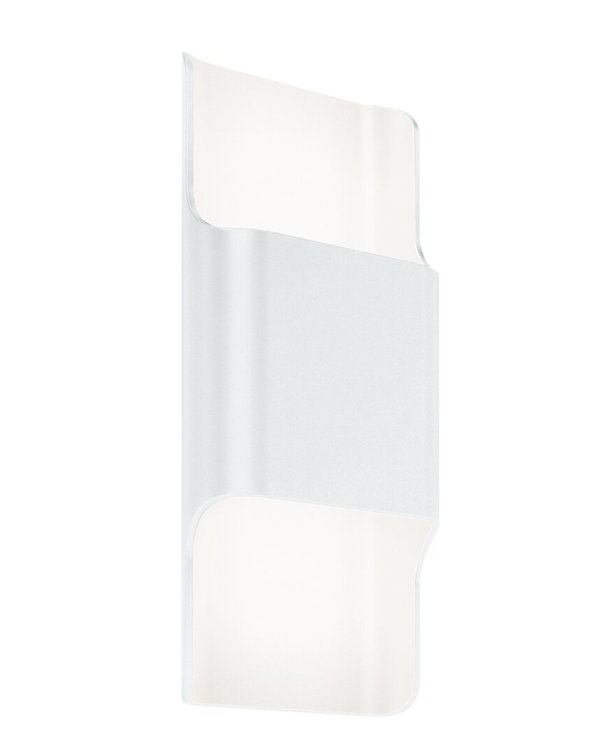 Villa 408 Slim Open Rectangular Led Outdoor Wall Sconce In White