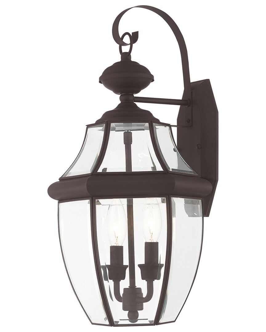 Livex Lighting 2-light Outdoor Wall Lantern In Gold