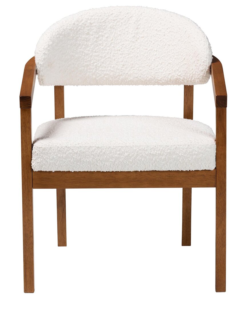 Baxton Studio Biana Boucle Dining Chair In White