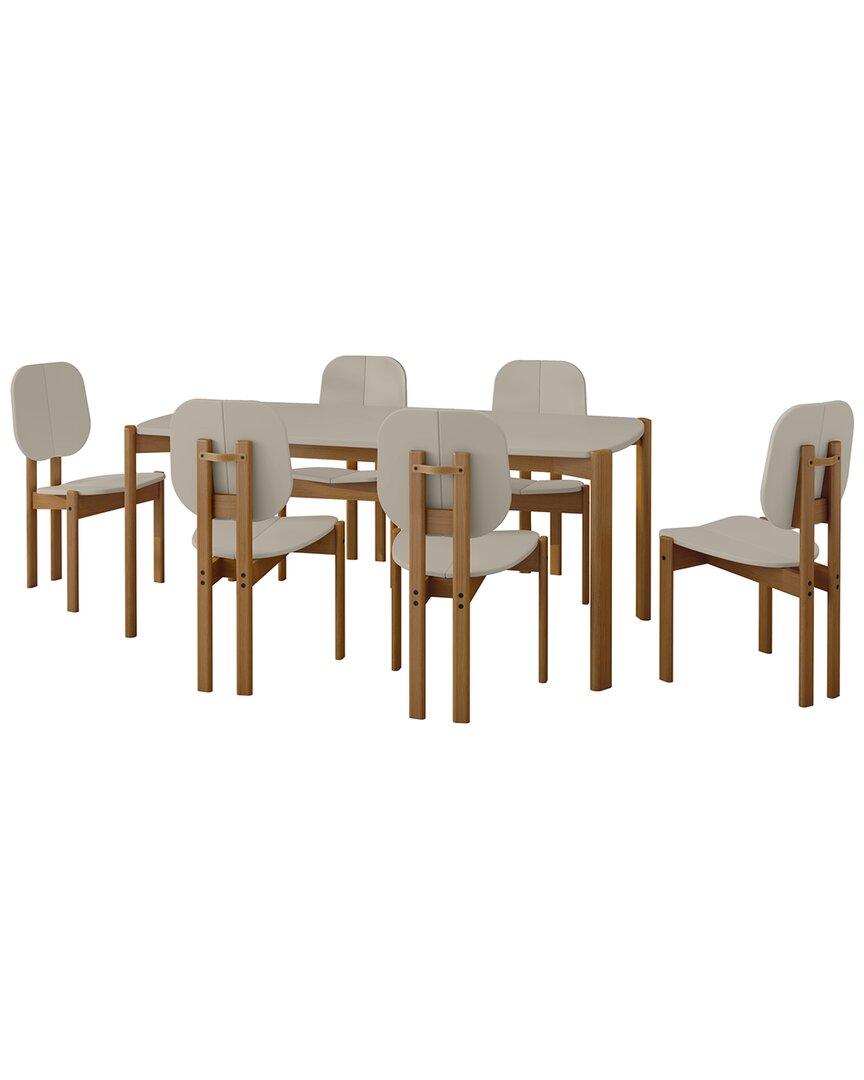 Manhattan Comfort Mid-century Modern Gales 7pc 70in Dining Table Set