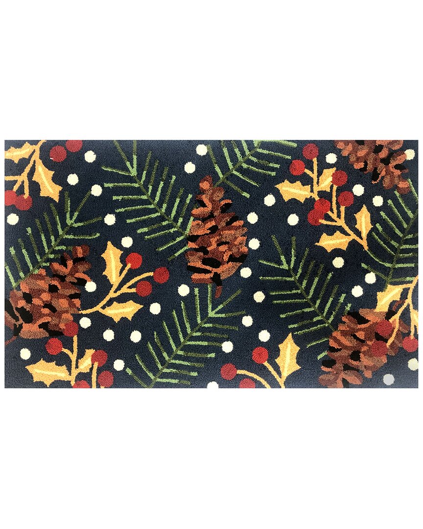 The Rug Market Happy Holly 24x36in Doormat In Indigo