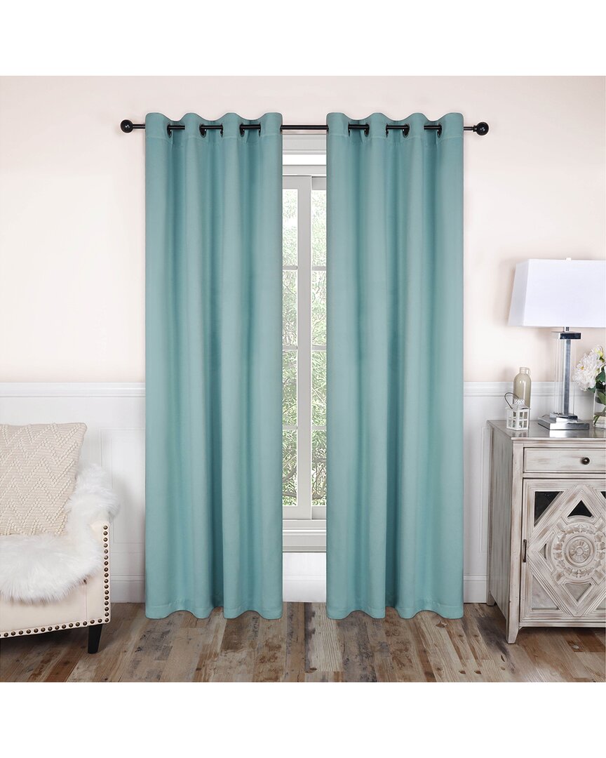 Superior 52x96 Solid Classic Modern Blackout 2pc Curtain Panel Set In Green