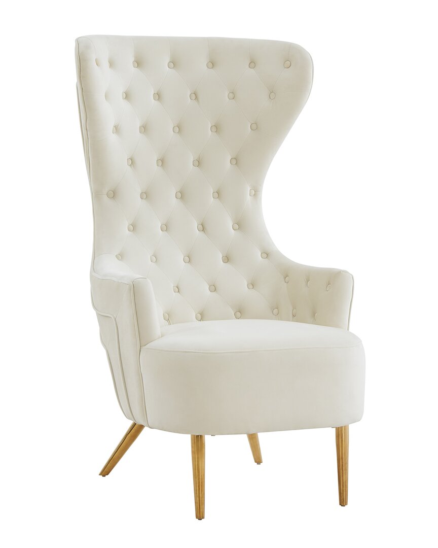 Tov Jezebel Cream Velvet Wingback Chair By Inspire Me Home Decor