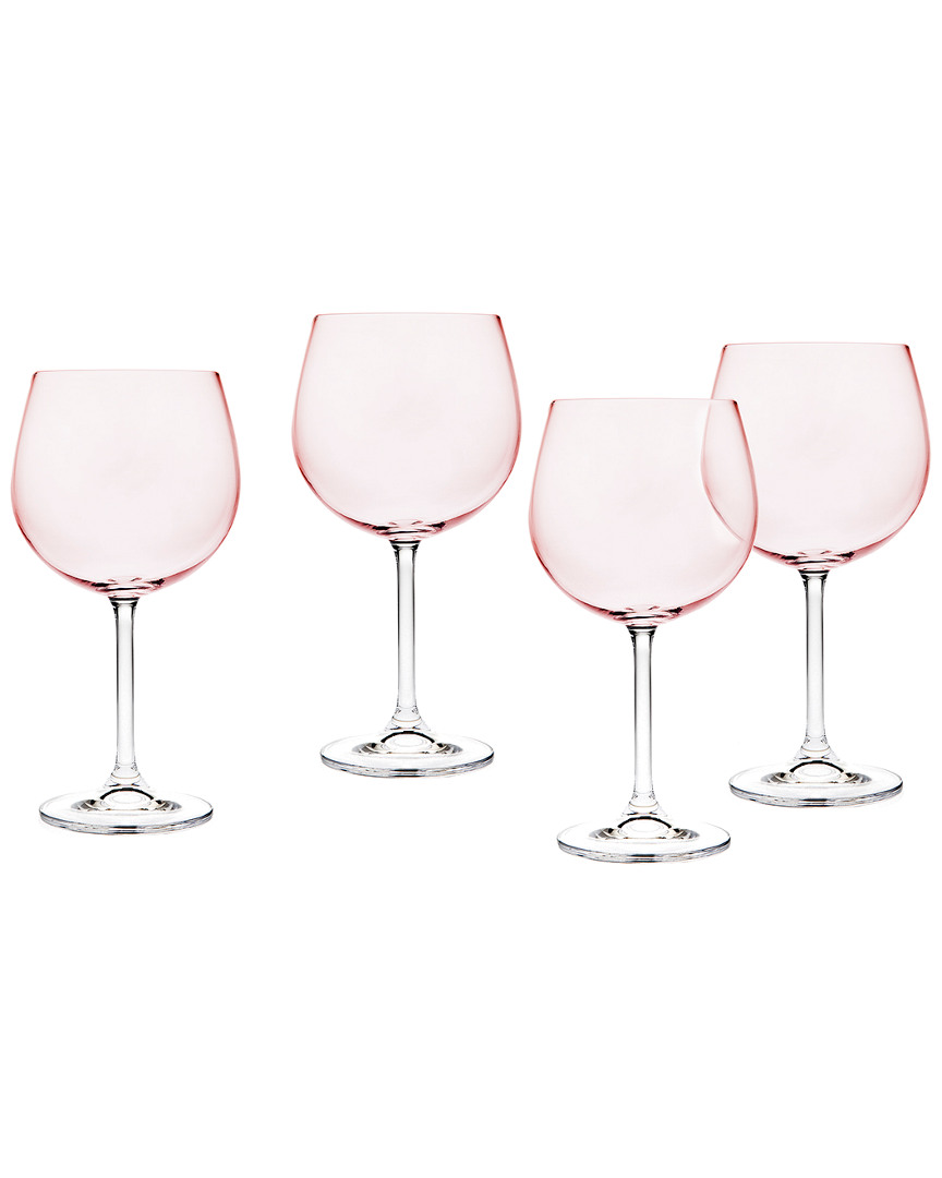 Godinger Set Of 4 Meridian Blush Wine Glasses