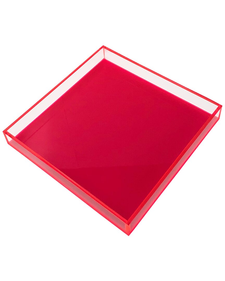 R16 Neon Square Tray In Pink
