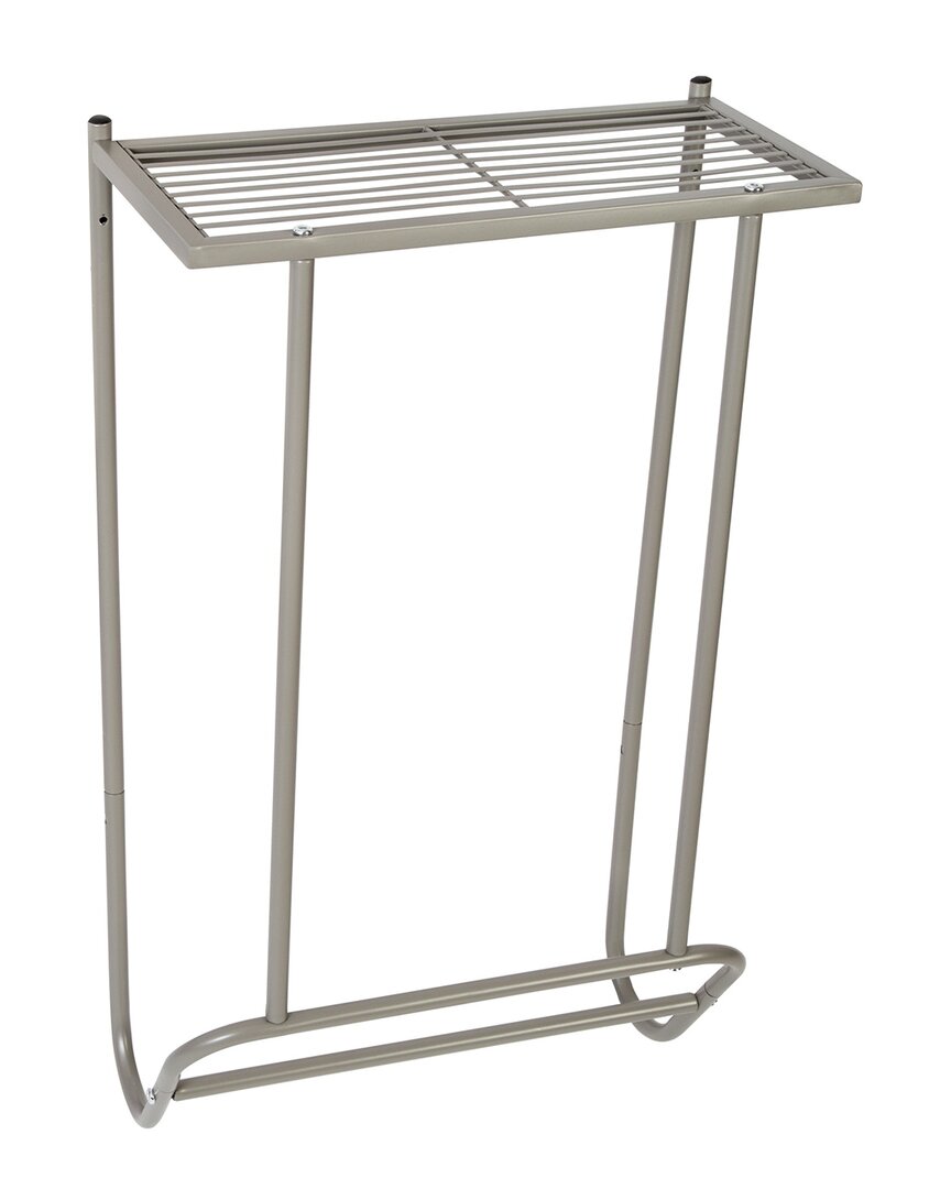 Honey-can-do Steel Wall-mounted Bathroom Towel Holder With Shelf In Silver