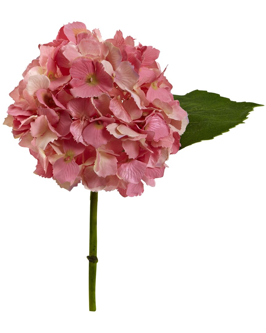 Nearly Natural Set Of 12 12in Hydrangea Artificial Flower In Pink