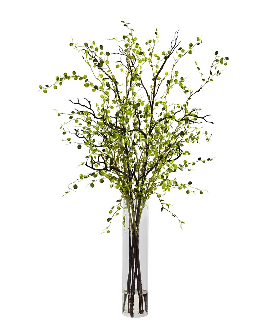 NEARLY NATURAL NEARLY NATURAL NIGHT WILLOW ARRANGEMENT IN GLASS VASE