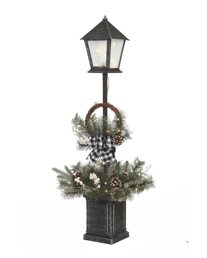 Gerson International 4' Pre-lit B/o Mixed Pine Lantern Pole Porch Tree In Multi