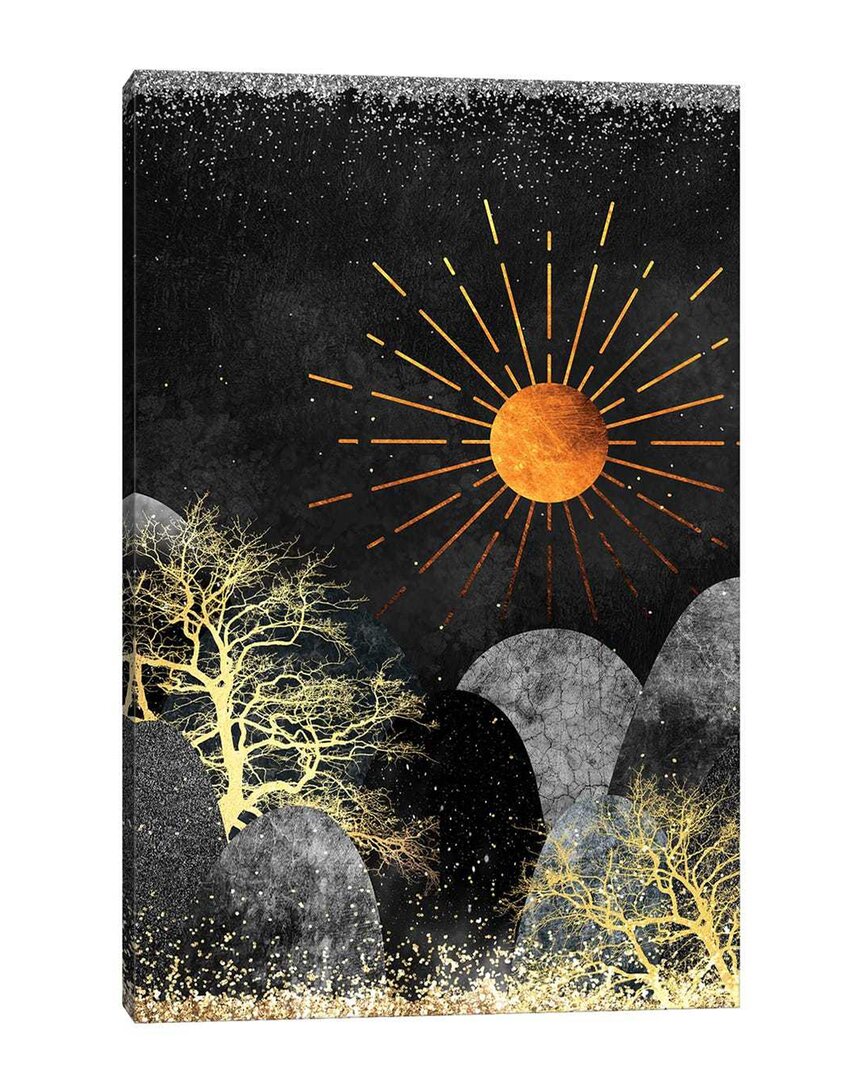 Icanvas Ocean Pebbles And The Golden Waves Canvas Wall Art