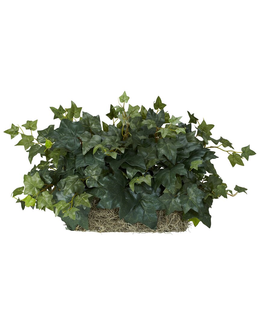 Nearly Natural Ivy Ledge Plant (set On Foam) Silk Plant In Green