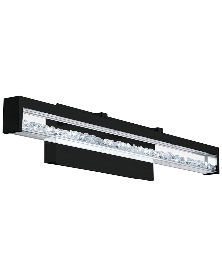 Eglo Cardito 1 Light Integrated Led Bath/vanity Light With Black Finish & Clear Glass With Clear Sto