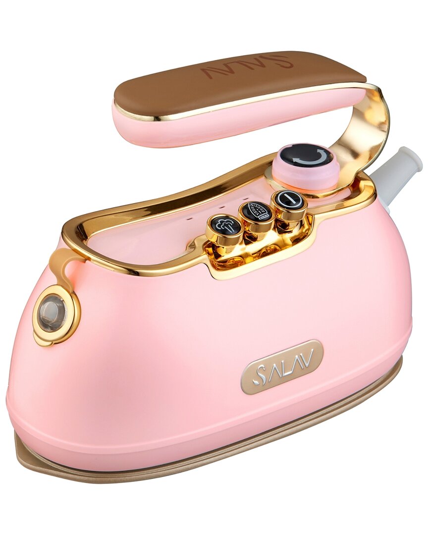 Salav Retro Edition Duopress Handheld Garment Steamer And Iron In Pink