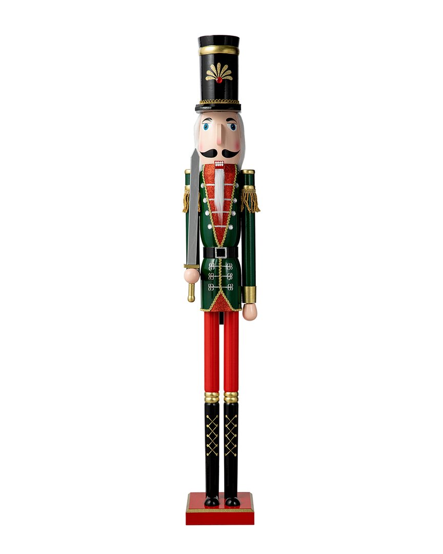 Glitzhome Handmade Soldier Nutcracker In Multi