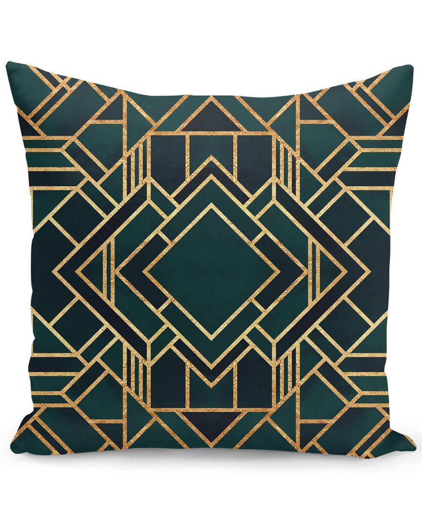 Curioos Art Deco 2 Pillow In Green