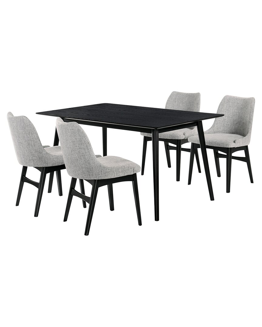 Armen Living Westmont And Azalea Wood 5pc Dining Set In Black