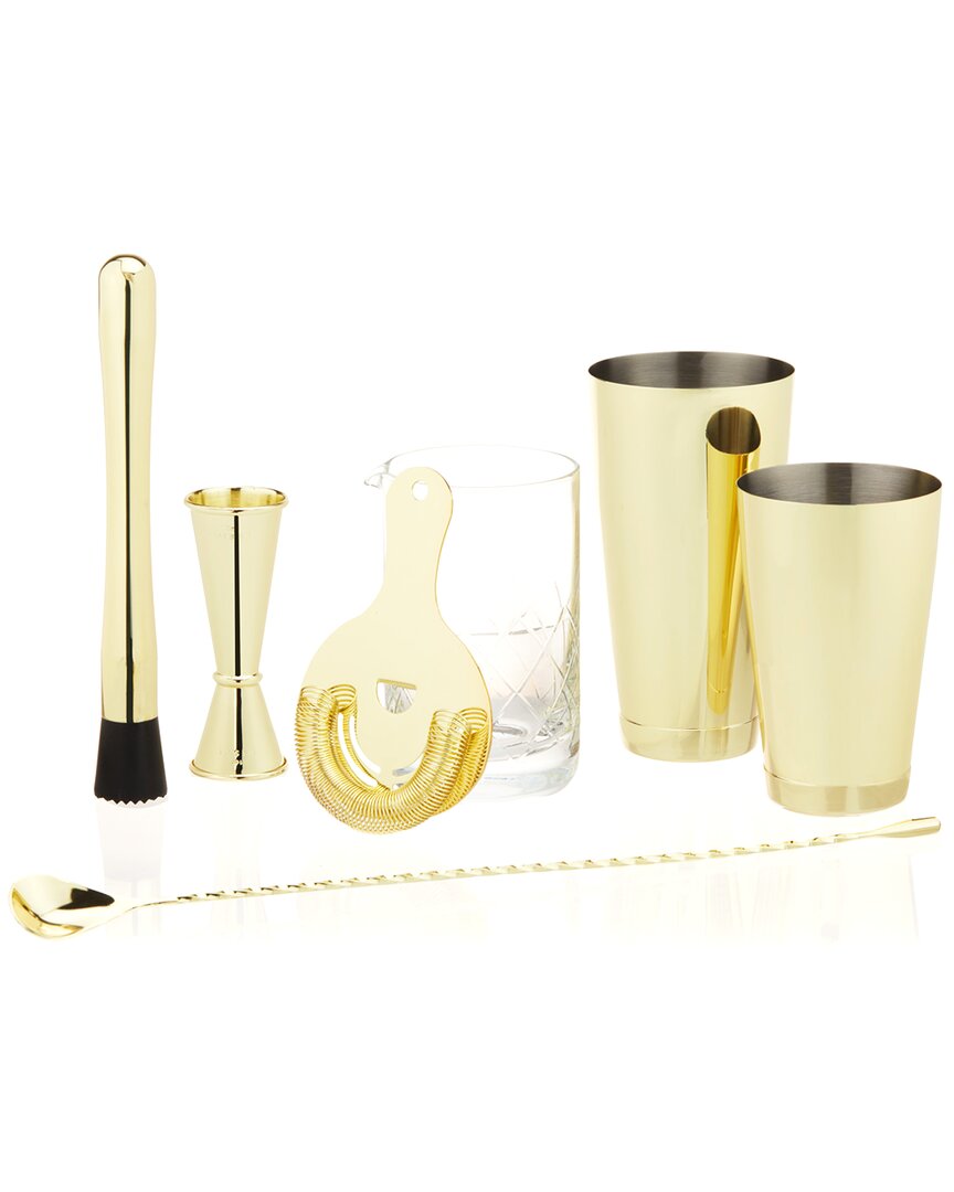 Viski Gold 7pc Bar Essentials Set In Gold