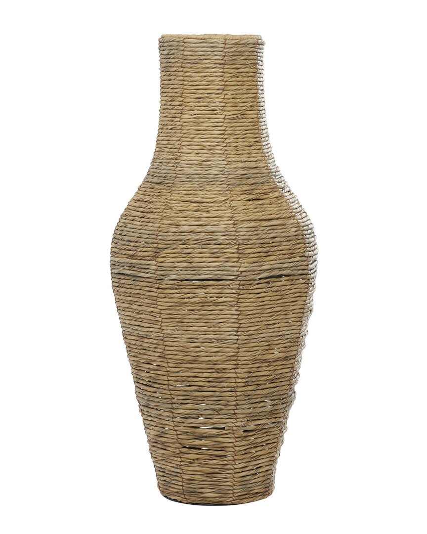 Peyton Lane Brown Faux Seagrass Coastal Style Vase In Brown