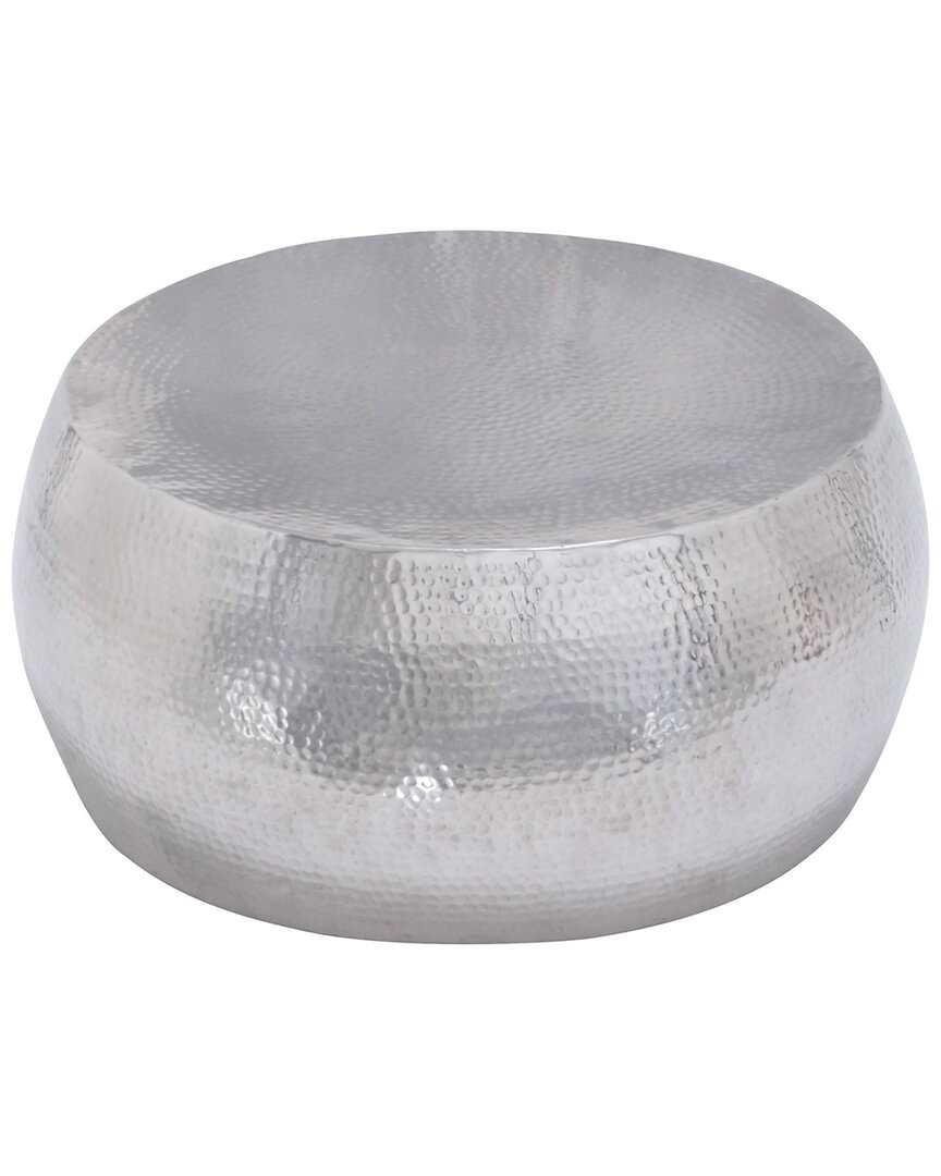 Peyton Lane Drum Shaped Coffee Table In Silver