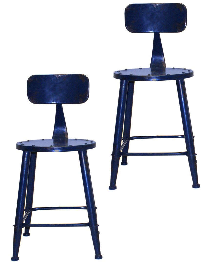 Shatana Home Set Of 2 David Dining Chairs In Blue