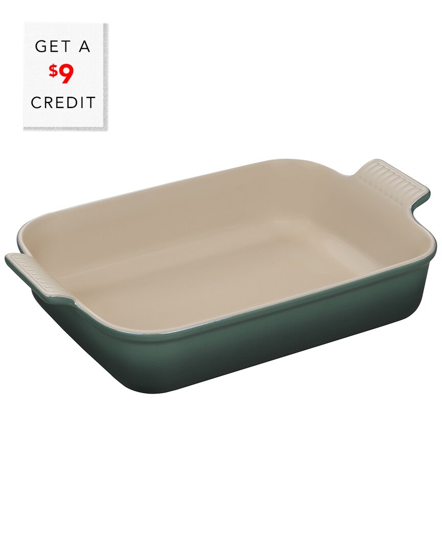 Le Creuset Heritage 4-quart Rectangular Stoneware Dish In Green