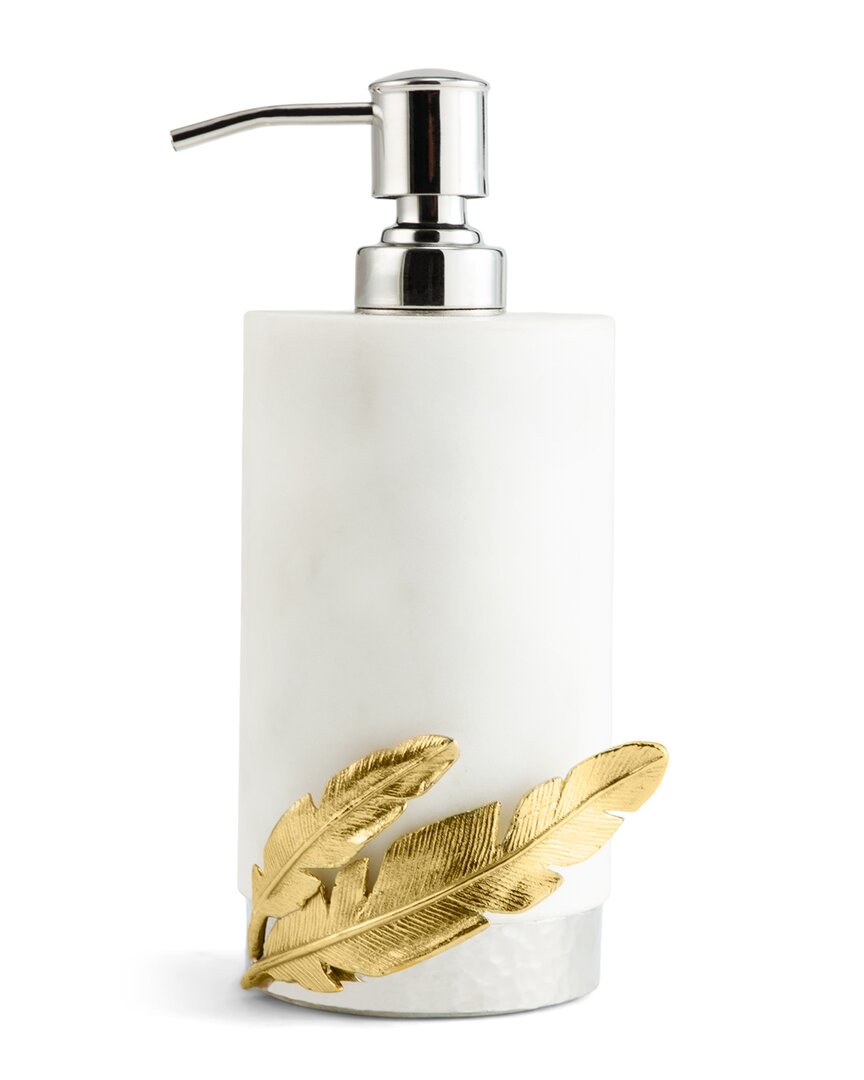 Michael Aram Gold Feather Soap Dispenser In Metallic