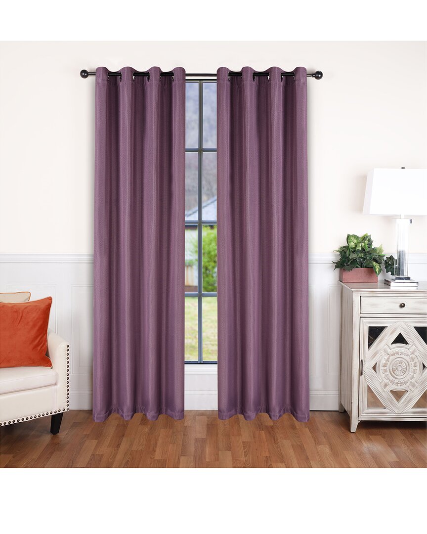 Superior 52x96 Solid Classic Modern Blackout 2pc Curtain Panel Set In Purple