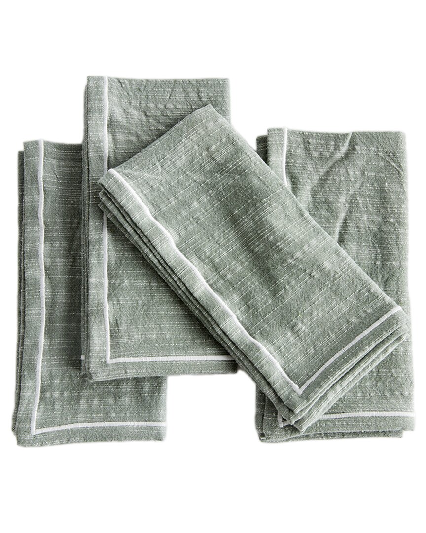 Napa Home & Garden Set Of 4 Verdi Napkins In Green