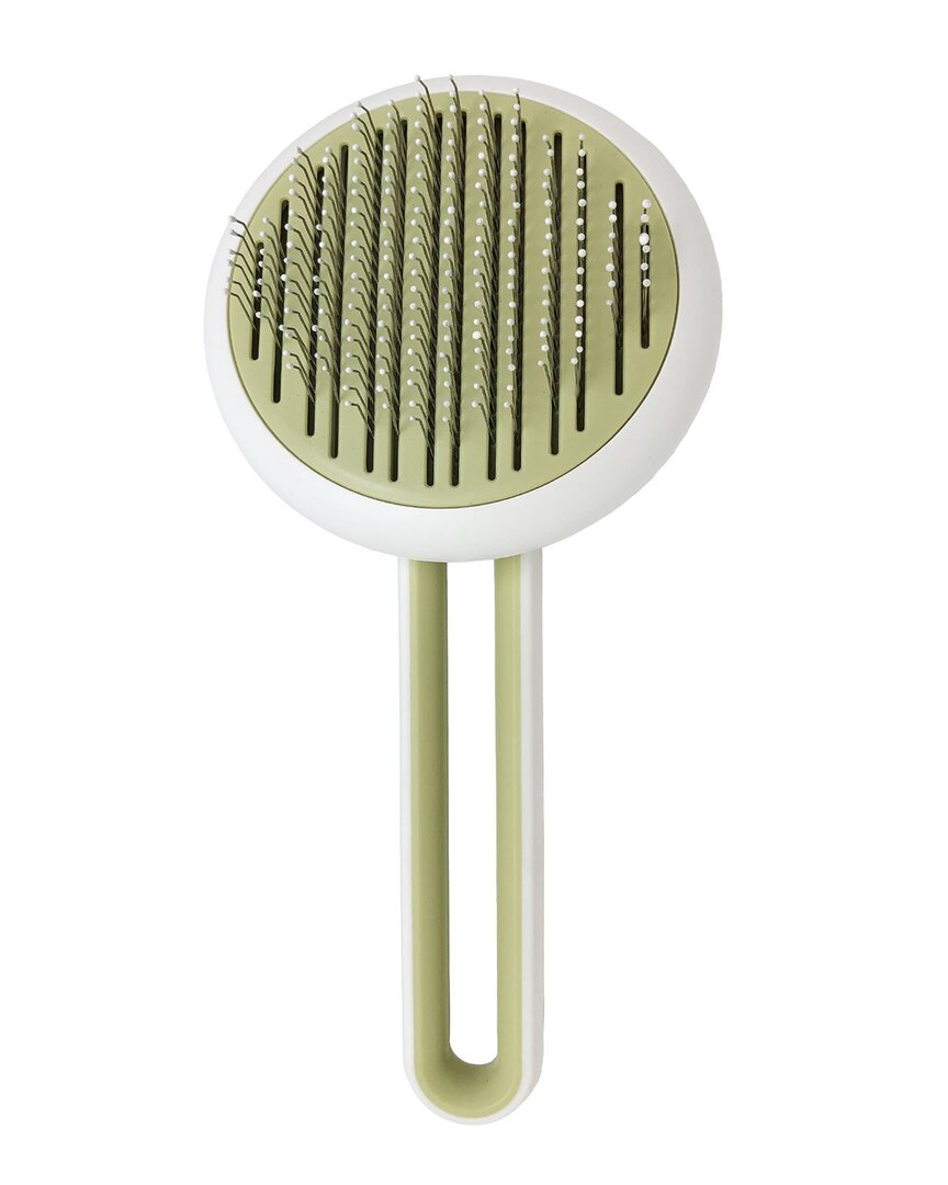 Pet Life Concepto Modern Bristle Grooming Pet Deshedder Comb In Green