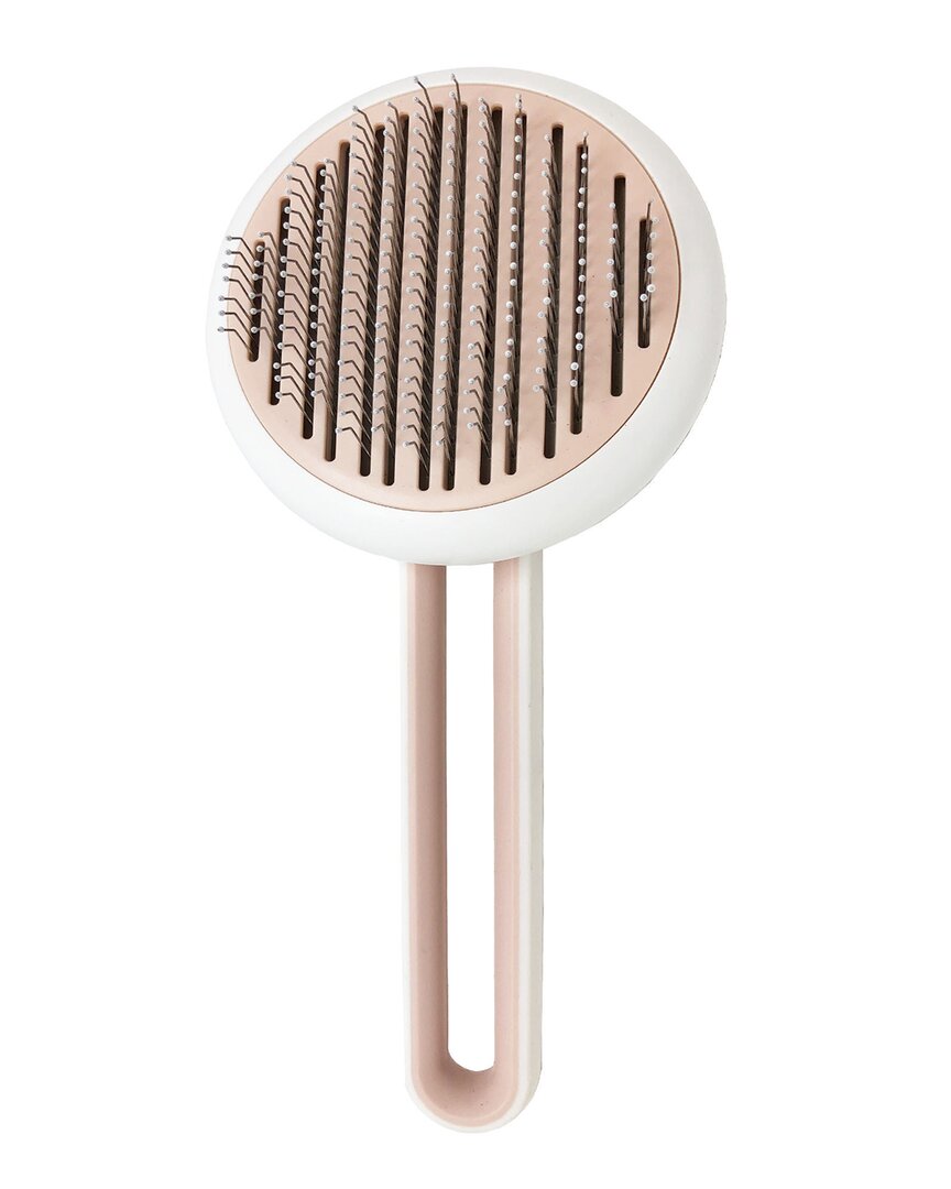 Pet Life Concepto Modern Bristle Grooming De-shedding Comb In Pink