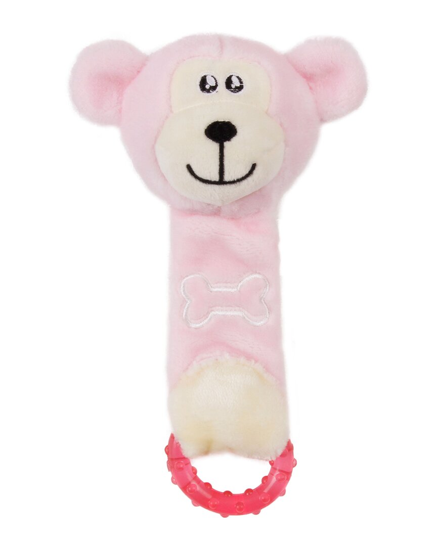 Pet Life Moo Born Plush Squeaky And Crinkle Newbo In Pink