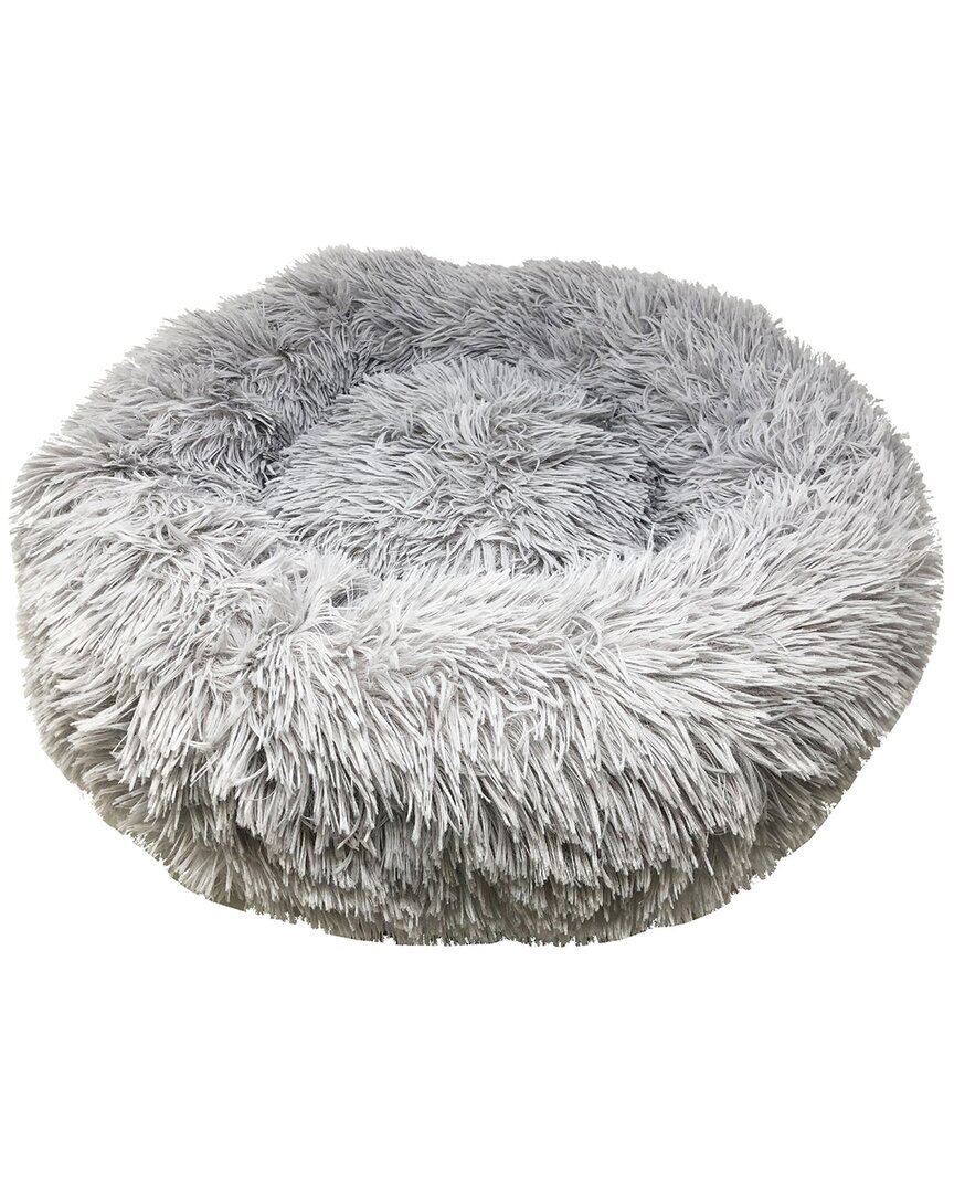 Pet Life Nestled High Grade Medium Plush Soft Round Bed In Grey