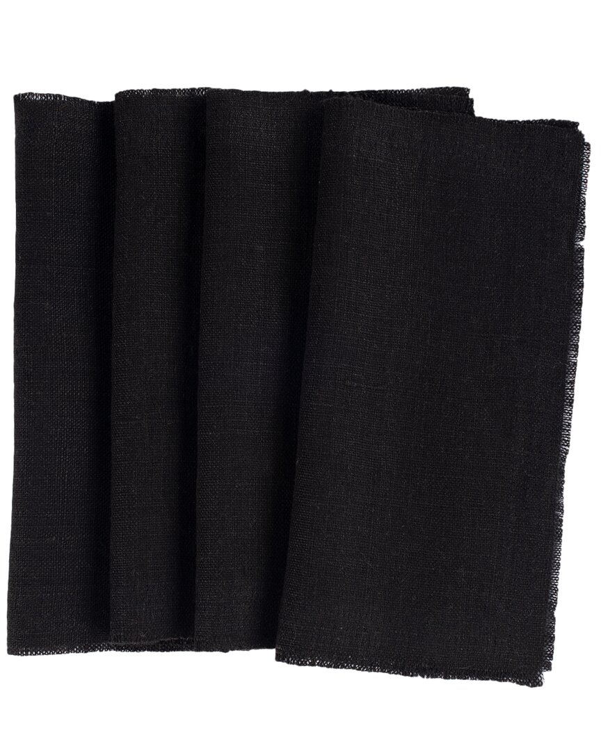 Amity Home Set Of 4 Ranier Linen Cocktail Napkins
