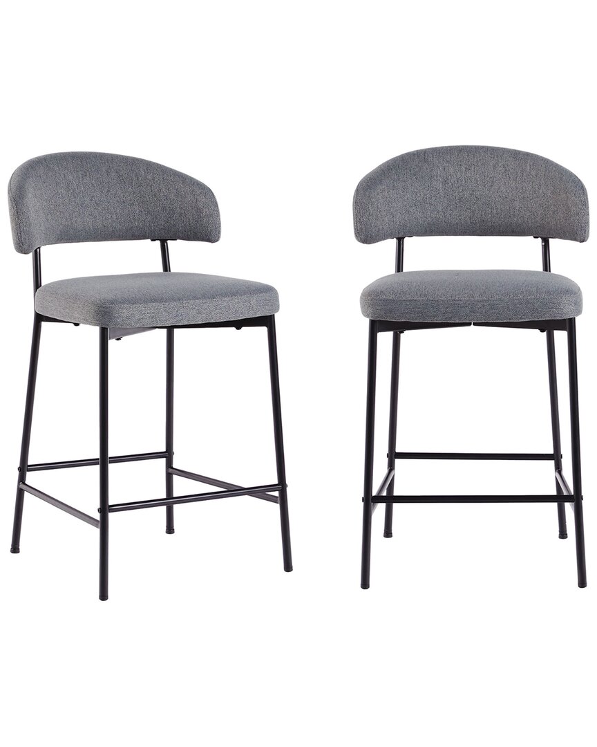 WALKER EDISON WALKER EDISON SET OF 2 MODERN CURVED BACK COUNTER STOOLS 
