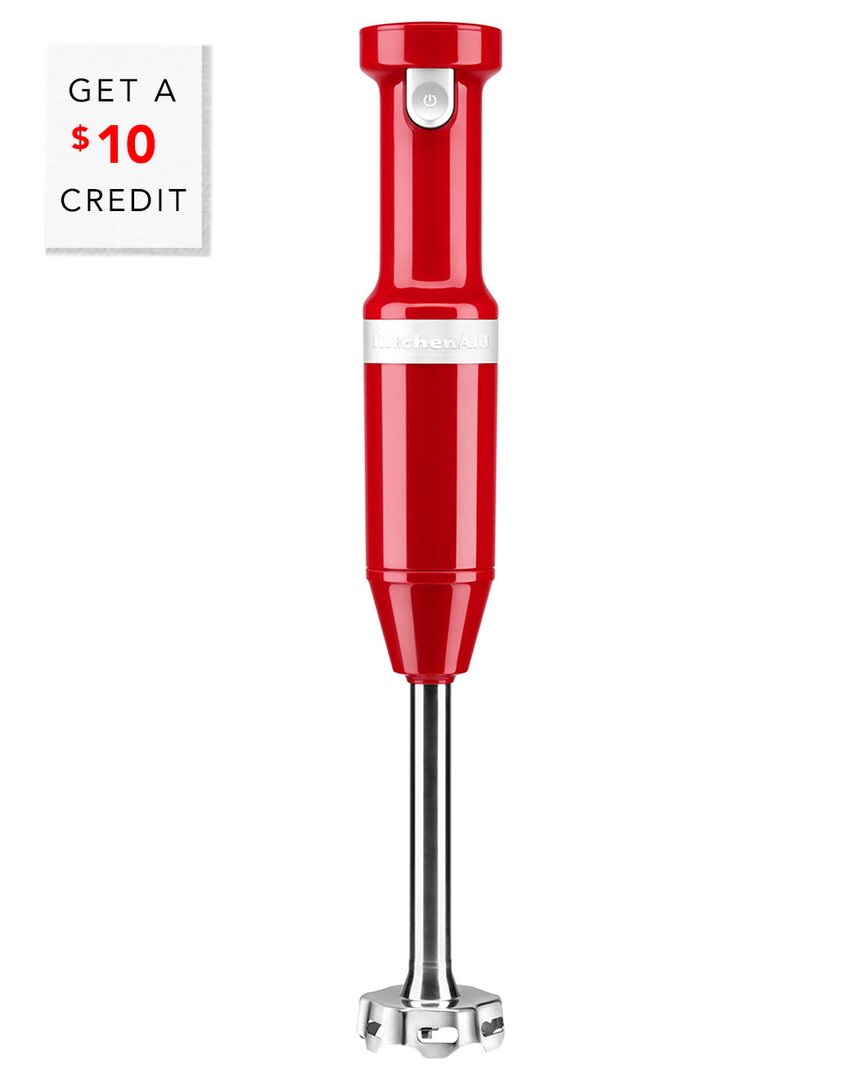 Kitchenaid Immersion Blender Red Cordless Variable Speed Trigger With $10 Credit